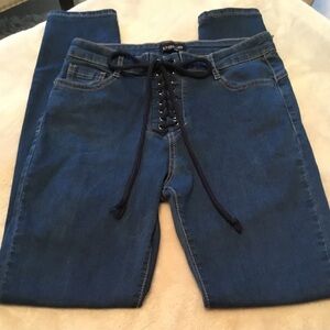 Bebe Fever Front Tie Closure Skinny Stretch Jeans - 28